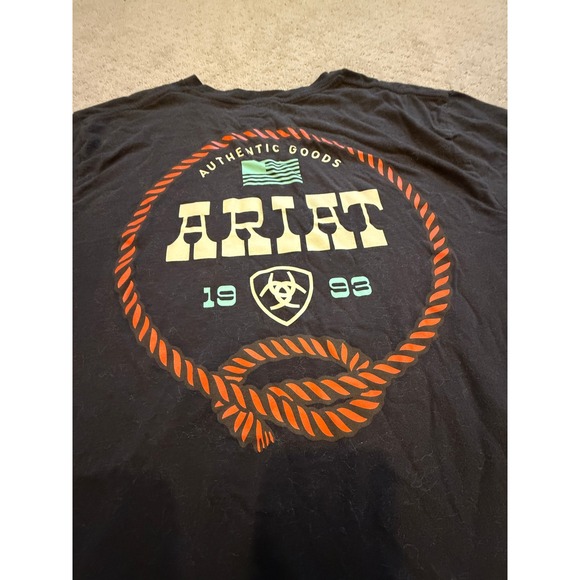 Ariat Authentic Goods Mens Graphic T Shirt 1993 Western Rodeo Black XL - Picture 4 of 7